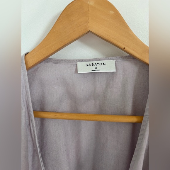 ARITZIA Babaton Wallace Wrap Dress Size S Linen Blend - Picture 5 of 10